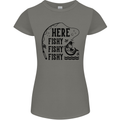 Here Fishy Fishy Funny Fishing Fisherman Womens Petite Cut T-Shirt Charcoal