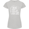 Here Fishy Fishy Funny Fishing Fisherman Womens Petite Cut T-Shirt Sports Grey