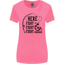 Here Fishy Fishy Funny Fishing Fisherman Womens Wider Cut T-Shirt Azalea