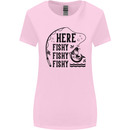 Here Fishy Fishy Funny Fishing Fisherman Womens Wider Cut T-Shirt Light Pink