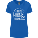 Here Fishy Fishy Funny Fishing Fisherman Womens Wider Cut T-Shirt Royal Blue