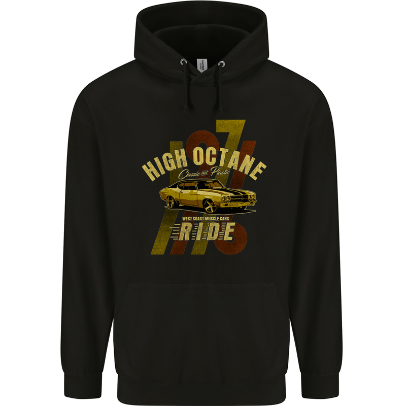 High Octane Ride 1971 Muscle Car Childrens Kids Hoodie Black