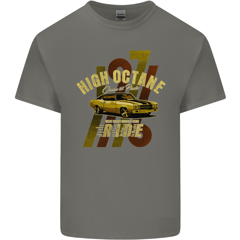 High Octane Ride 1971 Muscle Car Mens Cotton T-Shirt Tee Top Charcoal