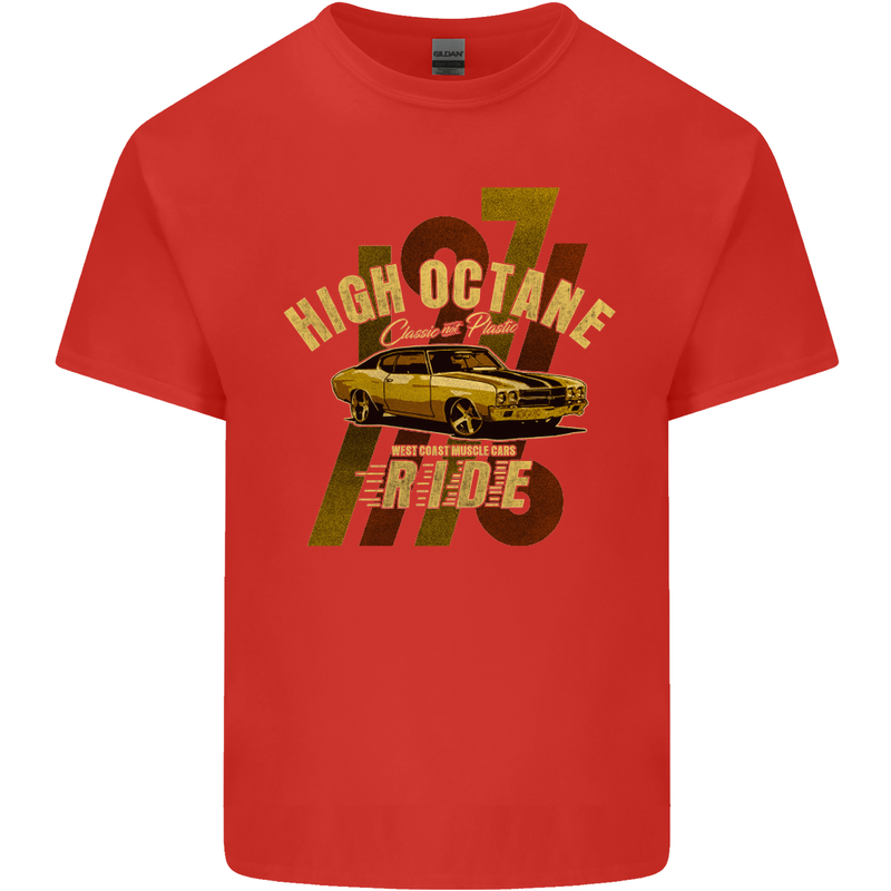 High Octane Ride 1971 Muscle Car Mens Cotton T-Shirt Tee Top Red