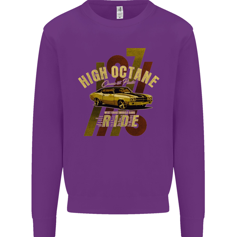 High Octane Ride 1971 Muscle Car Mens Sweatshirt Jumper Purple