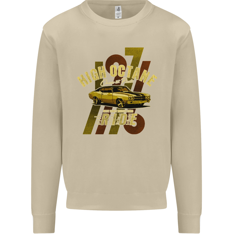 High Octane Ride 1971 Muscle Car Mens Sweatshirt Jumper Sand