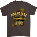 High Octane Ride 1971 Muscle Car Mens T-Shirt Cotton Gildan Dark Chocolate