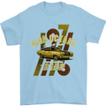 High Octane Ride 1971 Muscle Car Mens T-Shirt Cotton Gildan Light Blue