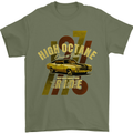 High Octane Ride 1971 Muscle Car Mens T-Shirt Cotton Gildan Military Green