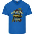 High Octane Ride 1971 Muscle Car Mens V-Neck Cotton T-Shirt Royal Blue