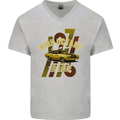 High Octane Ride 1971 Muscle Car Mens V-Neck Cotton T-Shirt Sports Grey