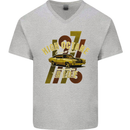 High Octane Ride 1971 Muscle Car Mens V-Neck Cotton T-Shirt Sports Grey