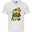 High Octane Ride 1971 Muscle Car Mens V-Neck Cotton T-Shirt White