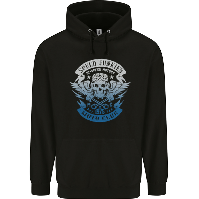 High Speed Junkies Biker Mortorcycle Childrens Kids Hoodie Black