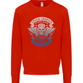High Speed Junkies Biker Mortorcycle Kids Sweatshirt Jumper Bright Red
