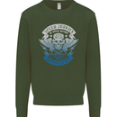 High Speed Junkies Biker Mortorcycle Kids Sweatshirt Jumper Forest Green