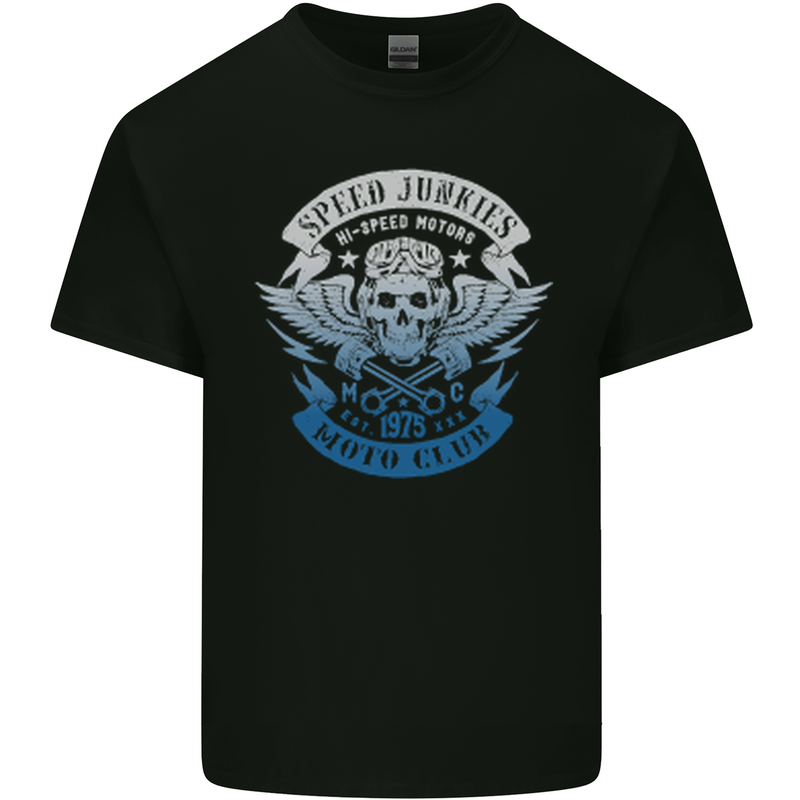 High Speed Junkies Biker Mortorcycle Kids T-Shirt Childrens Black
