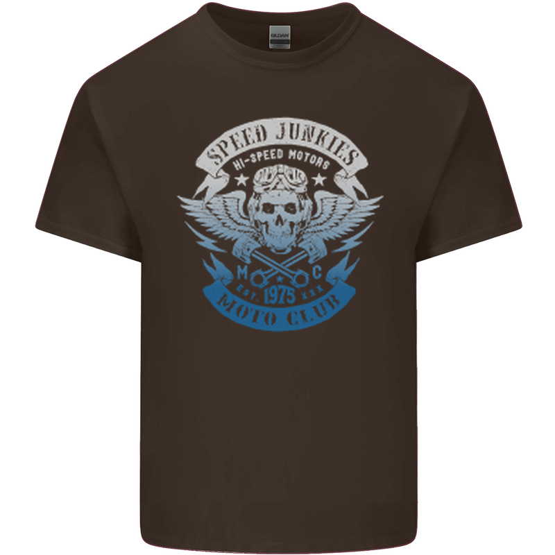 High Speed Junkies Biker Mortorcycle Kids T-Shirt Childrens Chocolate