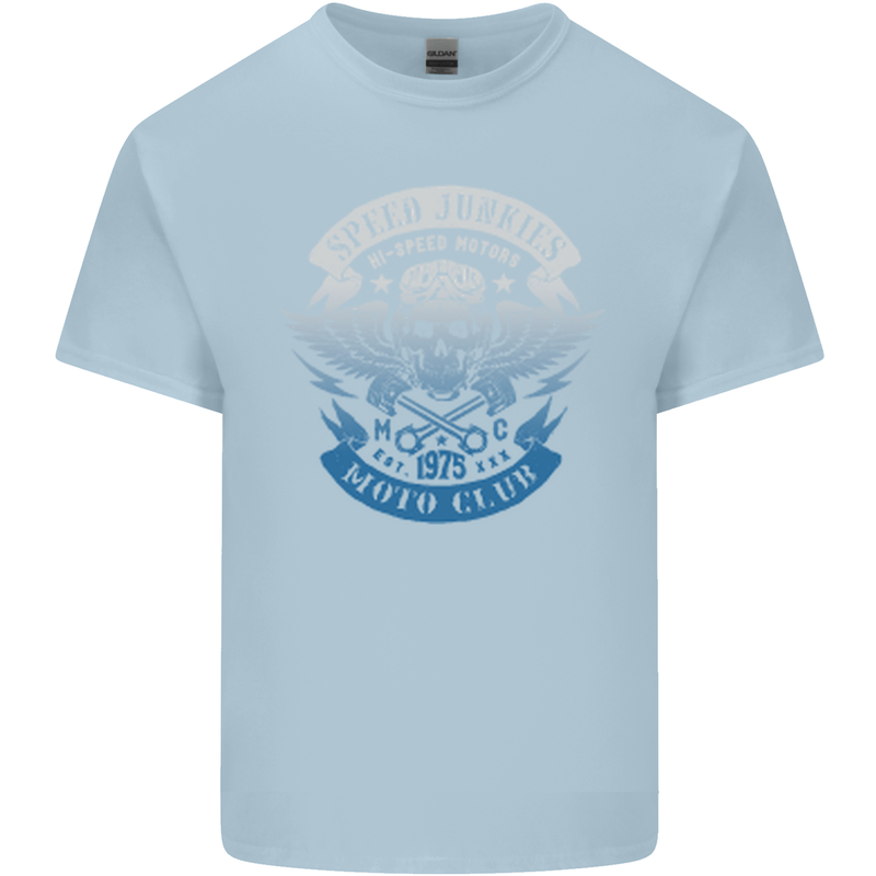 High Speed Junkies Biker Mortorcycle Kids T-Shirt Childrens Light Blue