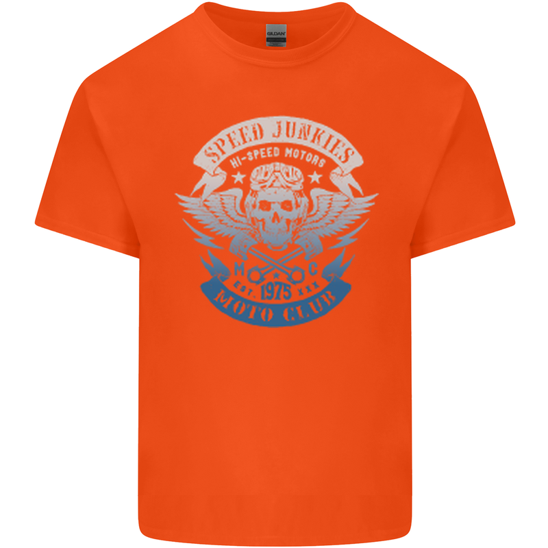 High Speed Junkies Biker Mortorcycle Kids T-Shirt Childrens Orange
