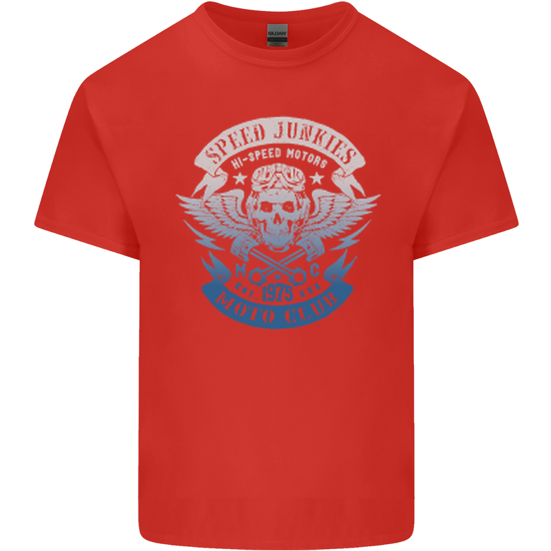 High Speed Junkies Biker Mortorcycle Kids T-Shirt Childrens Red