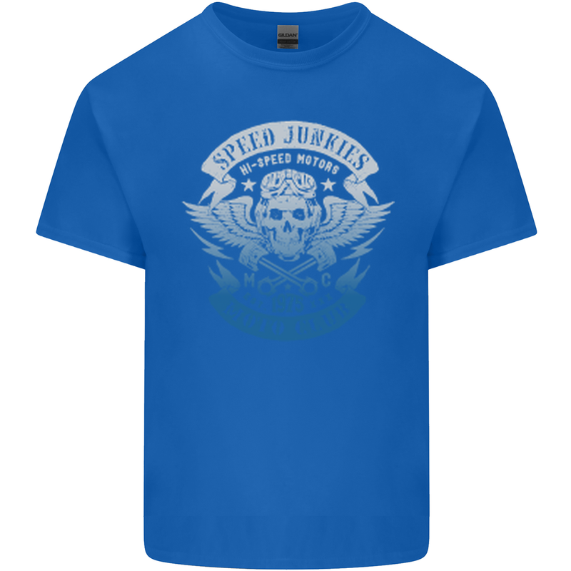 High Speed Junkies Biker Mortorcycle Kids T-Shirt Childrens Royal Blue