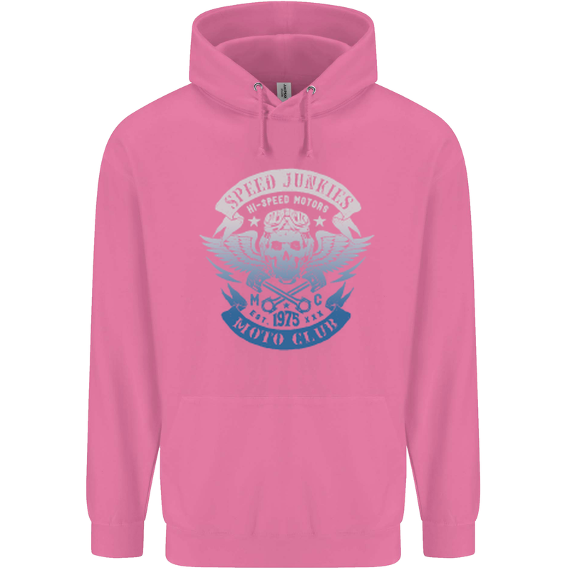 High Speed Junkies Biker Mortorcycle Mens 80% Cotton Hoodie Azelea