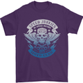 High Speed Junkies Biker Mortorcycle Mens T-Shirt Cotton Gildan Purple