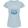 High Speed Junkies Biker Mortorcycle Womens Petite Cut T-Shirt Light Blue