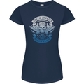 High Speed Junkies Biker Mortorcycle Womens Petite Cut T-Shirt Navy Blue