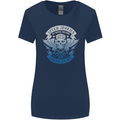 High Speed Junkies Biker Mortorcycle Womens Wider Cut T-Shirt Navy Blue