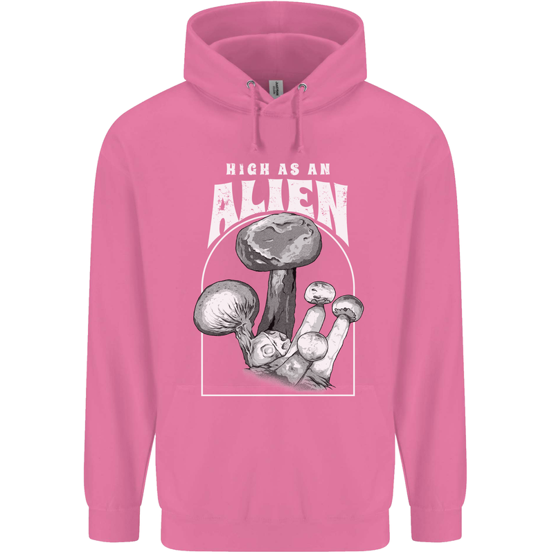High as An Alien Magic Mushrooms LSD Trippy Childrens Kids Hoodie Azalea
