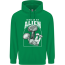 High as An Alien Magic Mushrooms LSD Trippy Childrens Kids Hoodie Irish Green