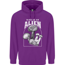 High as An Alien Magic Mushrooms LSD Trippy Childrens Kids Hoodie Purple
