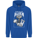 High as An Alien Magic Mushrooms LSD Trippy Childrens Kids Hoodie Royal Blue