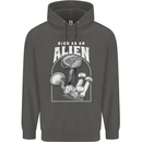 High as An Alien Magic Mushrooms LSD Trippy Childrens Kids Hoodie Storm Grey