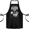 High as An Alien Magic Mushrooms LSD Trippy Cotton Apron 100% Organic Black