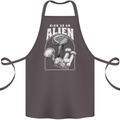 High as An Alien Magic Mushrooms LSD Trippy Cotton Apron 100% Organic Dark Grey