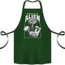 High as An Alien Magic Mushrooms LSD Trippy Cotton Apron 100% Organic Forest Green