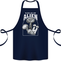High as An Alien Magic Mushrooms LSD Trippy Cotton Apron 100% Organic Navy Blue