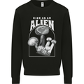 High as An Alien Magic Mushrooms LSD Trippy Kids Sweatshirt Jumper Black