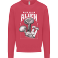 High as An Alien Magic Mushrooms LSD Trippy Kids Sweatshirt Jumper Heliconia