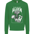 High as An Alien Magic Mushrooms LSD Trippy Kids Sweatshirt Jumper Irish Green