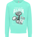 High as An Alien Magic Mushrooms LSD Trippy Kids Sweatshirt Jumper Peppermint