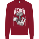 High as An Alien Magic Mushrooms LSD Trippy Kids Sweatshirt Jumper Red