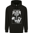 High as An Alien Magic Mushrooms LSD Trippy Mens 80% Cotton Hoodie Black