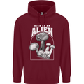 High as An Alien Magic Mushrooms LSD Trippy Mens 80% Cotton Hoodie Maroon