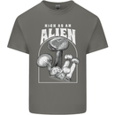High as An Alien Magic Mushrooms LSD Trippy Mens Cotton T-Shirt Tee Top Charcoal