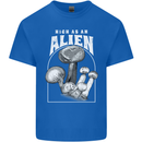 High as An Alien Magic Mushrooms LSD Trippy Mens Cotton T-Shirt Tee Top Royal Blue