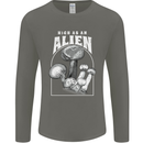 High as An Alien Magic Mushrooms LSD Trippy Mens Long Sleeve T-Shirt Charcoal